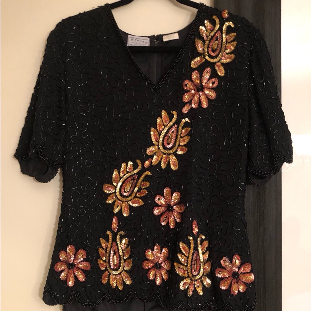 Vintage Stenay Beads and Sequined Top